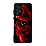 BG AKSESUAR Samsung Galaxy A73 ile Uyumlu Kılıf, Türk Bayrağı Baskılı, Mat Siyah, Yumuşak Silikon, Şok Emici