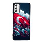 BG AKSESUAR Samsung Galaxy M52 ile Uyumlu Türk Bayrağı Baskılı Mat Siyah Silikon Kılıf, Şok Emici Koruyucu Kapak