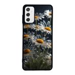 BG AKSESUAR Samsung Galaxy M52 Uyumlu Mat Siyah Kılıf, Çiçek Desenli, Silikon, Şok Emici