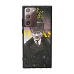 BG AKSESUAR Samsung Galaxy Note 20 Ultra ile Uyumlu Kılıf, Mustafa Kemal Atatürk Baskılı, Mat Siyah, Yumuşak Silikon, Koruyucu, Şok Emici