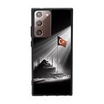 BG AKSESUAR Samsung Galaxy Note 20 Ultra ile Uyumlu Kılıf, Yumuşak Silikon, Koruyucu, Şok Emici, Türk Bayrağı Tasarım, Mat Siyah