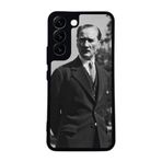 BG AKSESUAR Samsung Galaxy S22 ile Uyumlu Siyah Kılıf, Mustafa Kemal Atatürk Baskılı, Yumuşak Silikon, Koruyucu, Şok Emici