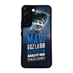 BG AKSESUAR Samsung Galaxy S22 ile Uyumlu Siyah Kılıf, Mustafa Kemal Atatürk Baskılı, Yumuşak Silikon, Şok Emici