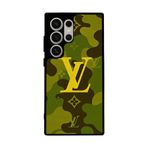 BG AKSESUAR Samsung Galaxy S22 Ultra Uyumlu Kılıf, LouisVuitton Tasarım, Mat Siyah, Silikon