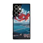 BG AKSESUAR Samsung Galaxy S22 Ultra Uyumlu Kılıf, Mat Siyah, Türk Bayrağı Baskılı, Yumuşak Silikon, Şok Emici