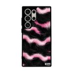 BG AKSESUAR Samsung Galaxy S22 Ultra Uyumlu Leopar Kürk Desenli Mat Siyah Silikon Kılıf, Şok Emici Koruyucu Kapak