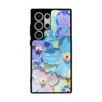 BG AKSESUAR Samsung Galaxy S23 Ultra Uyumlu Mat Siyah Kılıf, Yumuşak Silikon, Koruyucu, Şok Emici, SoloCicek Tasarım
