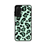 BG AKSESUAR Samsung Galaxy S24 FE ile Uyumlu Pastel Leopar Desenli Siyah Silikon Kılıf, Şok Emici Koruyucu Kapak