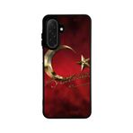 BG AKSESUAR Samsung Galaxy S24 FE Uyumlu Bayrak Figürlü Silikon Kılıf, Mat Siyah, Yumuşak Silikon, Koruyucu, Şok Emici