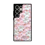 BG AKSESUAR Samsung Galaxy S24 Ultra Uyumlu Çiçek Desenli Silikon Kılıf, Mat Siyah, Yumuşak Silikon, Koruyucu