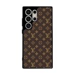 BG AKSESUAR Samsung Galaxy S24 Ultra Uyumlu Kılıf, Louis Vuitton Deseni, Mat Siyah, Silikon