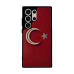 BG AKSESUAR Samsung Galaxy S24 Ultra Uyumlu Silikon Kılıf, Bayrak Figürlü, Kırmızı-Siyah, Şok Emici Koruyucu Kapak