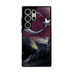 BG AKSESUAR Samsung Galaxy S24 Ultra Uyumlu Silikon Kılıf, Göktürkçe Türk Yazılı, Mat Siyah, Şok Emici Koruyucu Kapak