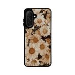 BG AKSESUAR Samsung Galaxy S25 ile Uyumlu Siyah Kılıf, Çiçek Desenli, Yumuşak Silikon, Şok Emici