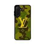 BG AKSESUAR Samsung Galaxy S25 ile Uyumlu Telefon Kılıfı, LouisVuitton Desenli, Sarı-Yeşil, Mat Siyah, Yumuşak Silikon, Şok Emici Koruyucu Kapak