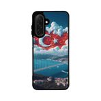 BG AKSESUAR Samsung Galaxy S25 Plus ile Uyumlu Siyah Kılıf, Yumuşak Silikon, Koruyucu, Şok Emici, Türk Bayrağı Tasarım