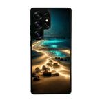 BG AKSESUAR Samsung Galaxy S25 Ultra ile Uyumlu Mat Siyah Silikon Kılıf, Doğa Manzara Tasarımı, Şok Emici Koruyucu Kapak