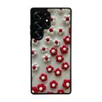 BG AKSESUAR Samsung Galaxy S25 Ultra Uyumlu Çiçek Papatya Baskılı Silikon Kılıf, Mat Siyah, Yumuşak Silikon, Şok Emici