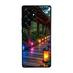 BG AKSESUAR Samsung Galaxy S25 Ultra Uyumlu Mat Siyah Silikon Kılıf, Doğa Manzara Temalı, Şok Emici Koruyucu Kapak