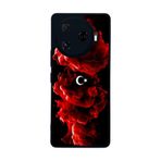 BG AKSESUAR Tecno Camon 30 Pro ile Uyumlu Kılıf, Yumuşak Silikon, Koruyucu, Şok Emici, Türk Bayrağı Baskılı, Mat Siyah