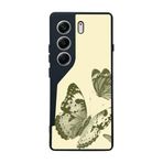 BG AKSESUAR Tecno Camon 40 ile Uyumlu Kılıf, Kelebek Baskılı, Siyah Silikon, Çiziklere ve Darbelere Karşı Koruma