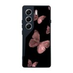 BG AKSESUAR Tecno Camon 40 ile Uyumlu Kılıf, Siyah Silikon, Kelebek Desen, Çiziklere ve Darbelere Karşı Koruma