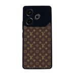 BG AKSESUAR Tecno Pova 6 ile Uyumlu Kılıf, LouisVuitton Desenli, Siyah, Yumuşak Silikon, Koruyucu, Şok Emici