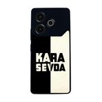 BG AKSESUAR Tecno Pova 6 ile Uyumlu Kılıf, Mat Siyah, Yumuşak Silikon, Koruyucu, Şok Emici, Beşiktaş Temalı