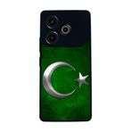 BG AKSESUAR Tecno Pova 6 ile Uyumlu Kılıf, Türk Bayrağı Baskılı, Mat Siyah, Yumuşak Silikon, Şok Emici