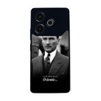BG AKSESUAR Tecno Pova 6 ile Uyumlu Mustafa Kemal Atatürk Tasarımlı Glossy Premium Kılıf, Siyah
