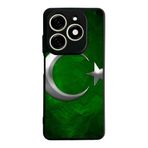 BG AKSESUAR Tecno Spark 20 ile Uyumlu Kılıf, Türk Bayrağı Baskılı, Mat Siyah, Yumuşak Silikon, Şok Emici