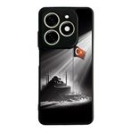 BG AKSESUAR Tecno Spark 20 ile Uyumlu Kılıf, Yumuşak Silikon, Koruyucu, Şok Emici, Mat Siyah, Türk Bayrağı Tasarım