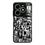 BG AKSESUAR Tecno Spark 20/20C ile Uyumlu Mustafa Kemal Atatürk Tasarımlı Glossy Premium Kılıf, Siyah