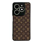 BG AKSESUAR Tecno Spark 20C ile Uyumlu Kılıf, LouisVuitton Desenli, Siyah, Yumuşak Silikon, Koruyucu, Şok Emici