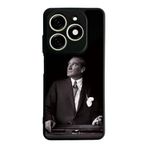 BG AKSESUAR Tecno Spark 20C ile Uyumlu Kılıf, Mustafa Kemal Atatürk Baskılı, Mat Siyah, Yumuşak Silikon, Koruyucu, Şok Emici