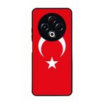 BG AKSESUAR Tecno Spark 30 ile Uyumlu Türk Bayrağı Tasarımlı Glossy Premium Kılıf, Kırmızı
