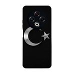 BG AKSESUAR Tecno Spark 30 ile Uyumlu Türk Bayrağı Tasarımlı Glossy Premium Kılıf, Siyah