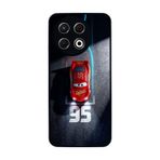 BG AKSESUAR Tecno Spark 30 Pro ile Uyumlu Şimsek McQueen Tasarımlı Glossy Premium Kılıf, Siyah