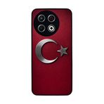 BG AKSESUAR Tecno Spark 30 Pro ile Uyumlu Türk Bayrağı Baskılı Mat Siyah Kılıf, Yumuşak Silikon, Koruyucu, Şok Emici Kapak