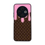BG AKSESUAR TECNO Spark 30C ile Uyumlu LouisVuitton Desenli Siyah Kılıf, Yumuşak Silikon, Koruyucu, Şok Emici