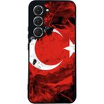 BG AKSESUAR Tecno Spark 40 Pro Uyumlu Türk Bayragi Tasarımlı Glossy Premium Kılıf - Siyah - TürkBayrak-951