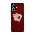 BG AKSESUAR Tecno Spark GO2 ile Uyumlu Kart Tasarımlı Glossy Premium Kılıf, Kırmızı