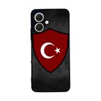BG AKSESUAR Tecno Spark GO2 ile Uyumlu Türk Bayrağı Tasarımlı Glossy Premium Kılıf, Kırmızı-Siyah