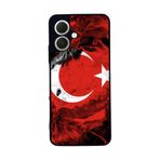 BG AKSESUAR Tecno Spark GO2 ile Uyumlu Türk Bayrağı Tasarımlı Glossy Premium Kılıf, Kırmızı