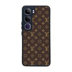 BG AKSESUAR Vivo V40 Lite Uyumlu Kılıf, LouisVuitton Deseni, Mat Siyah, Yumuşak Silikon, Şok Emici