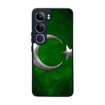 BG AKSESUAR Vivo V40 Lite Uyumlu Mat Siyah Kılıf, Türk Bayrağı Baskılı, Yumuşak Silikon, Koruyucu, Şok Emici