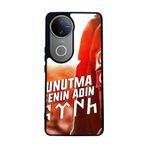 BG AKSESUAR Vivo V50 5G ile Uyumlu Göktürkçe Türk Yazılı Baskılı, Mat Siyah, Yumuşak Silikon, Şok Emici Koruyucu Kılıf