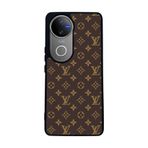 BG AKSESUAR Vivo V50 5G ile Uyumlu Kılıf, LouisVuitton Desenli, Mat Siyah, Yumuşak Silikon, Koruyucu, Şok Emici
