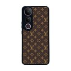 BG AKSESUAR Vivo V50 Lite Uyumlu Kılıf, Louis Vuitton Deseni, Siyah, Silikon, Koruyucu