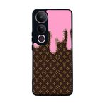 BG AKSESUAR Vivo V50 Lite Uyumlu Kılıf, LouisVuitton Deseni, Yumuşak Silikon, Şok Emici, Siyah